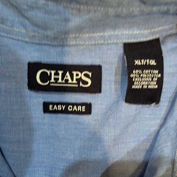 CHAPS Easy Care Button Down Oxford - XLT (Blue) - Picture 5 of 9
